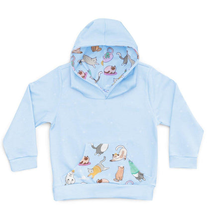 Conjunto Moletom + Calça Gatinhos + Touca Gata Rosa - Mini Boo Store