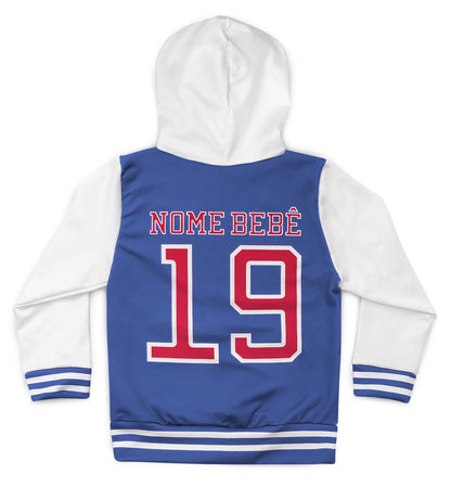 Conjunto Moletom + Calça College Azul Personalizado - Mini Boo Store