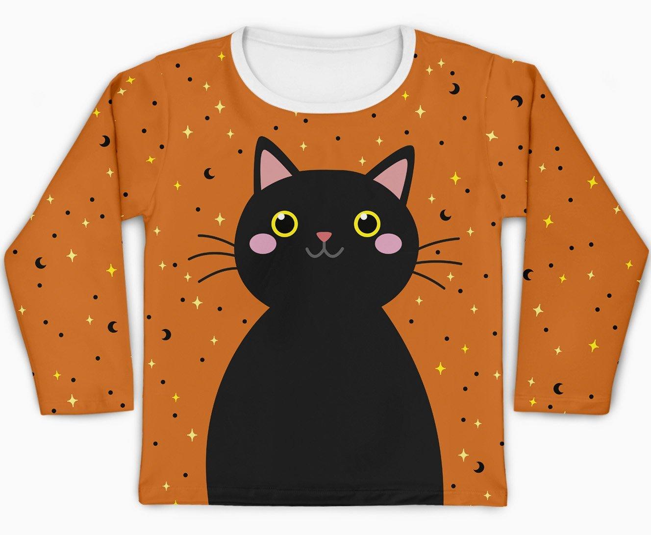 Camiseta Kids Gato Preto - Mini Boo Store