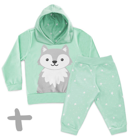 Conjunto Moletom + Calça Lobinho Verde - Mini Boo Store