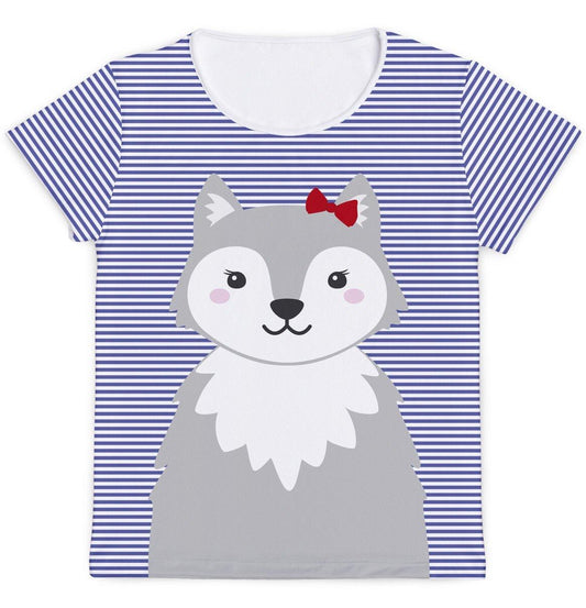 Camiseta Mamãe Lobinha Azul - Mini Boo Store