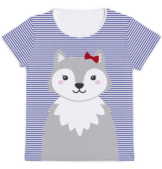 Camiseta Mamãe Lobinha Azul - Mini Boo Store