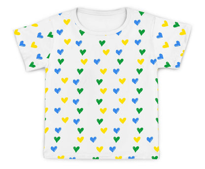 Camiseta Kids Coração Brasil - Mini Boo Store