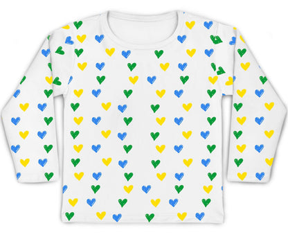 Camiseta Kids Coração Brasil - Mini Boo Store