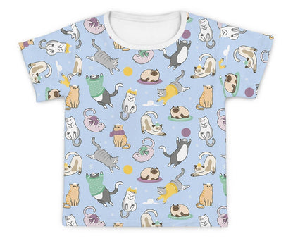 Camiseta Kids Gatinhos Azul - Mini Boo Store