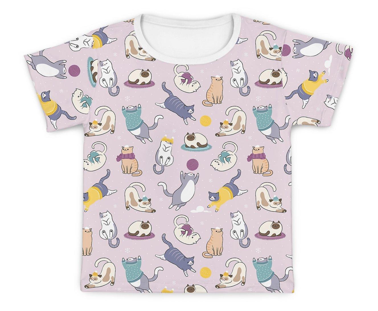 Camiseta Kids Gatinhos Rosa - Mini Boo Store