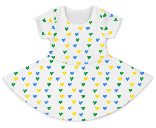 Vestido Coração Brasil - Mini Boo Store