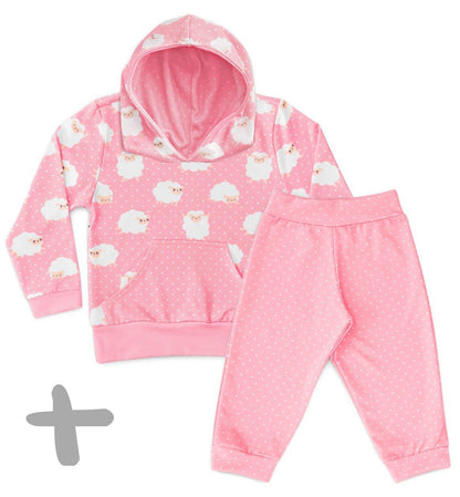Conjunto Moletom + Calça Ovelha Rosa - Mini Boo Store