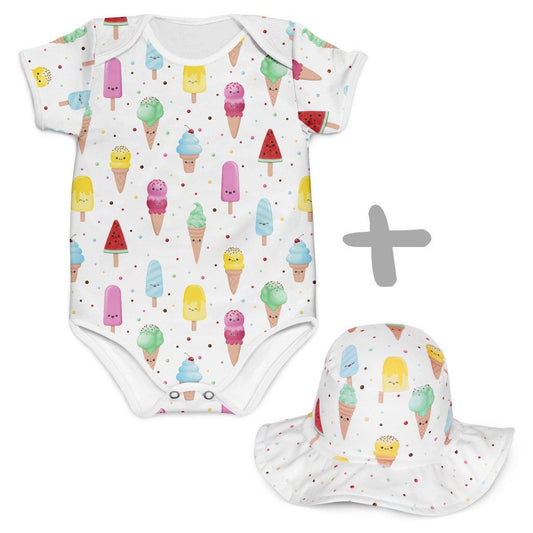 Combo Body + Chapéu Sorvetinhos - Mini Boo Store