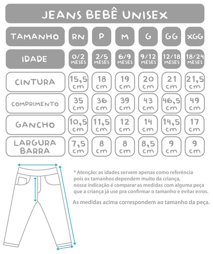 Jeans Azul Escuro Bebê MiniBoo - Mini Boo Store